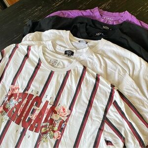 Lot of 6 Boohooman oversized graphic T-shirts Chicago Los Angeles Floral